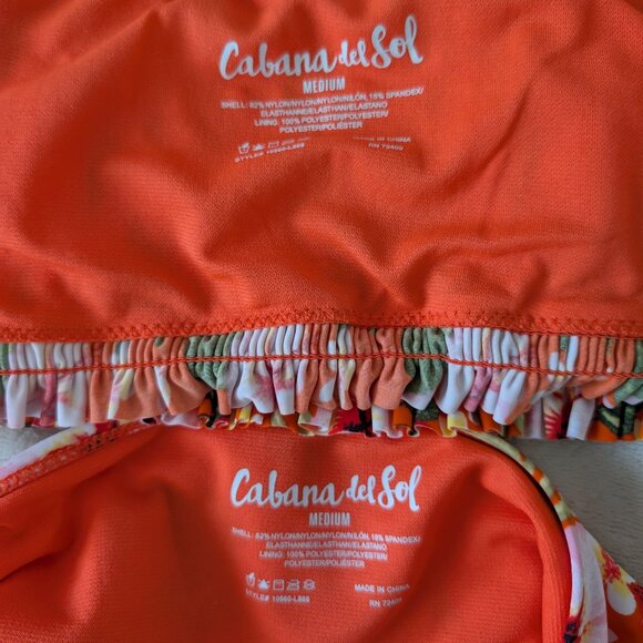 3/$30 Tropical rushed bandeau style bikini - Picture 4 of 4